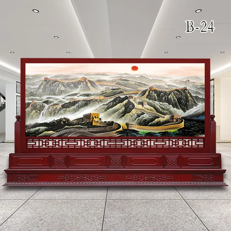 Luban Craft Chinese Solid Wood Screen The company's office can be partitioned off from the door unit government hall seat screen