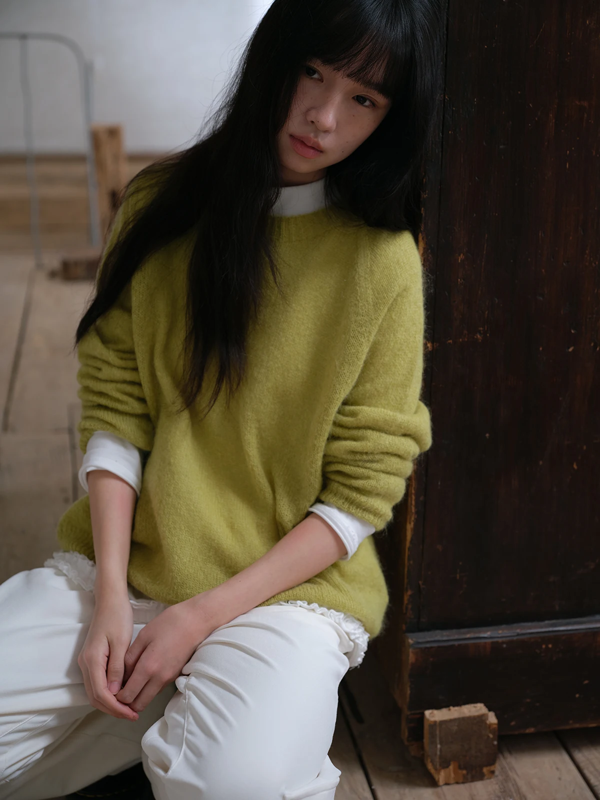 

Long Sve Knitted Sweater Casual round Ne Pullover Wool Blend Comfortable Breathable Women's Spring Faion Simple Sle