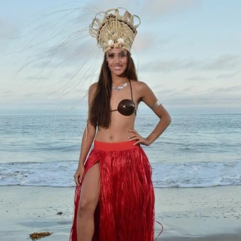 Реквизит для взрослых по индивидуальному заказу, аксессуары для танца живота, женский комплект с бюстгальтером из натурального живота, юбка из кокосовой травы, юбка для танцев