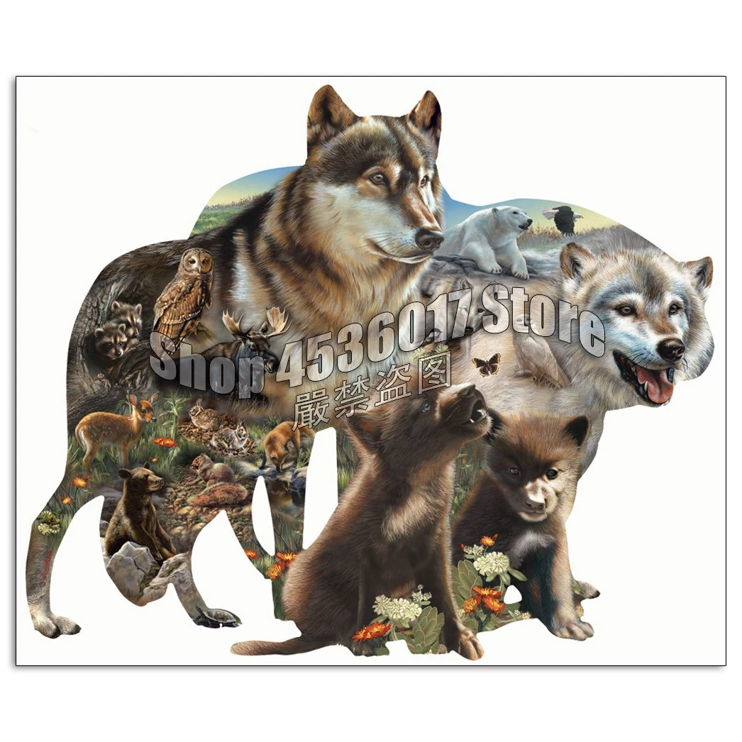 

Wolf Pack 5D Diy Diamond Painting by numbers Jewelry Cross stitch kits Animals Embroidery Full Mosaic pintura de diamante