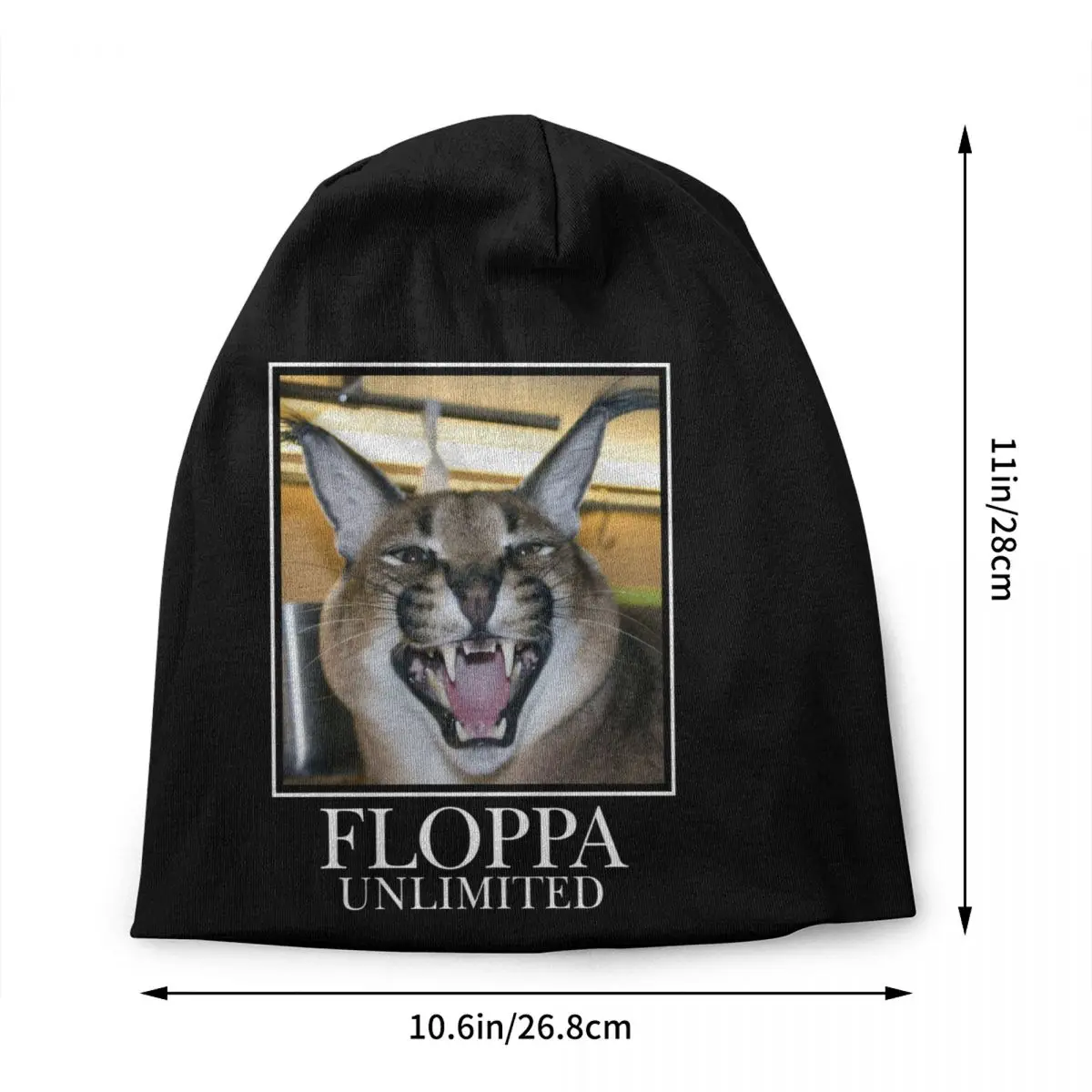 Floppa Unlimited Greeting Skullies Beanies Caps Unisex Winter Warm Knit Hat Adult Funny Caracal Cat Bonnet Hats Outdoor Ski Cap