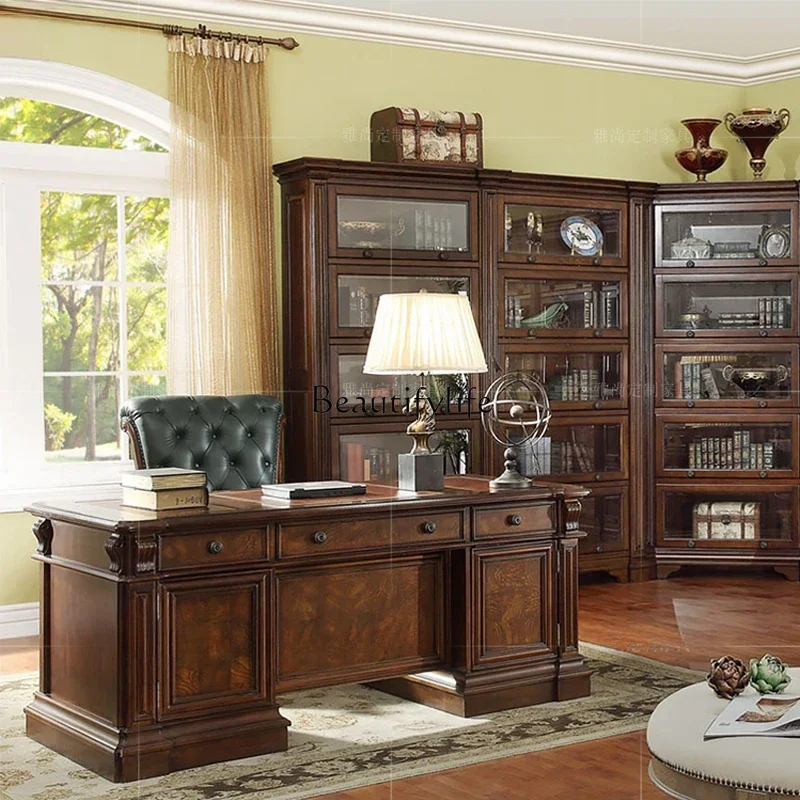 56American desk writing desk solid wood European classical retro customization