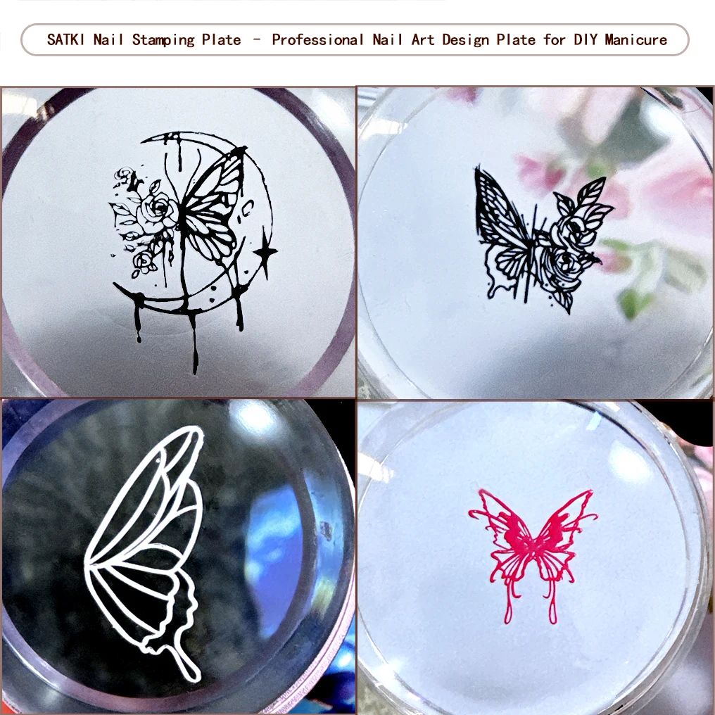 Nail Art Stamping Plate, Stamping Steel Plate for Beginners, No-Hand-Painting Nail Decoration Template, Cross, Gothic Skull