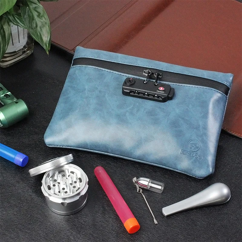 

Odor Proof Cigarette Smoking Stash Bag with Lock Tobacco Bag Pouch Case Leather Herb Tobacco Bag Tobacco Smoking Pipe Bag Case