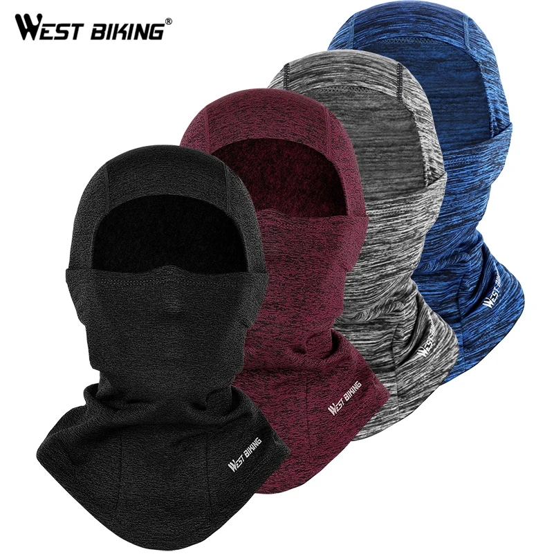 WEST BIKING Windproof Full Face Cycling Mask Black Outdoor Sport Comfortable Winter Bicycle Hiking Scarf for Men And Women