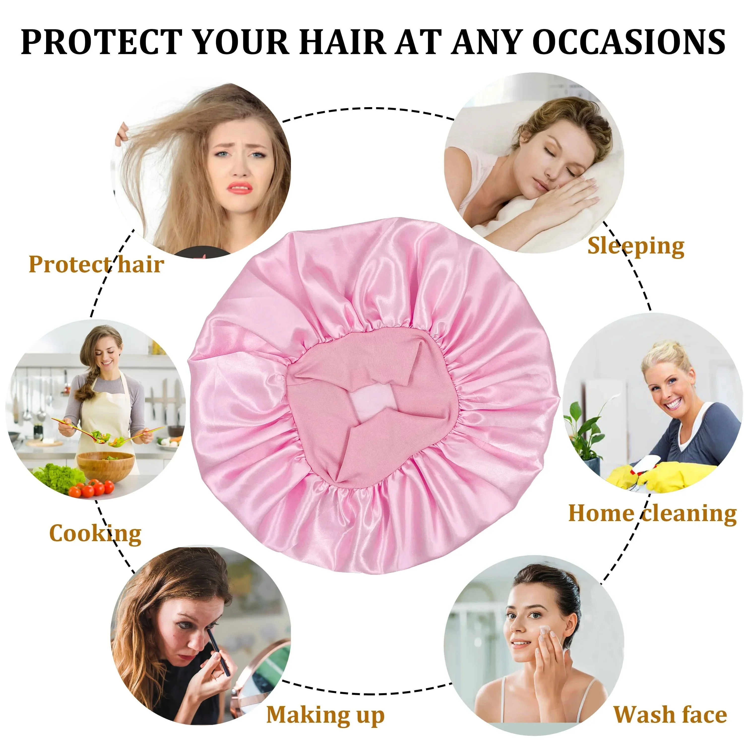 3/5/6pcs/Set Sleep Hair Styling Set Heatless Hair Curling Headband Hair Claw Clip Hair Scrunchie Hair Care Cap DIY Styling Tools