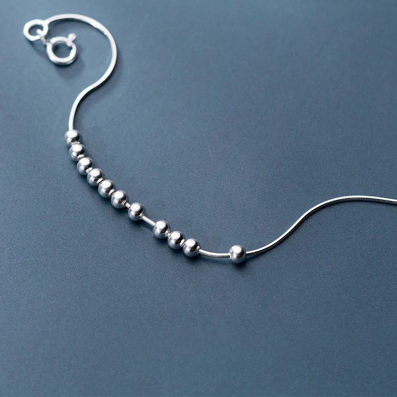 Modian Real 925 Sterling Silver Simple Little Balls Bracelet For Women Fashion Link Chain Bracelet Anklet Fine Jewelry Bijoux