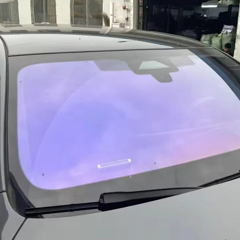 50x600cm VLT80% High-Quality Korean Material HD Car Side Window Chameleon Film Light Purple Change Protection Sticker Skin