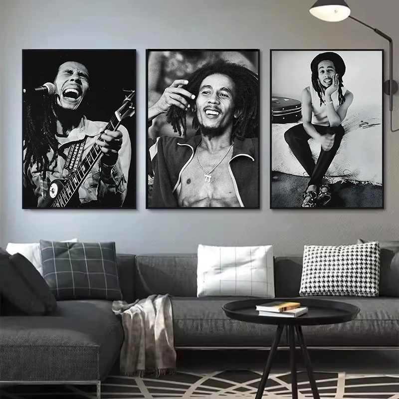 Vintage Sinnger Bob Marley Smoking Photo Classic Music Album Covers Poster Wall Art Pictures Canvas Painting Home Dorm Decor