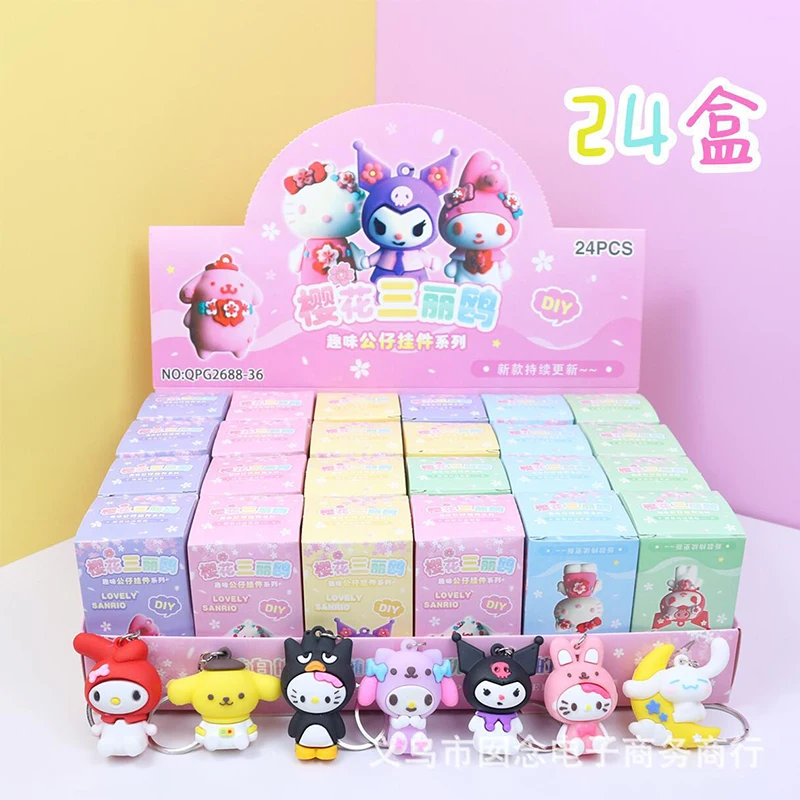 

24pc Cartoon Sanrio Kuromi Hello Kitty Doll Surprise Blind Box Cute Girl Toy Figurine Children'S Toy Decoration Birthday Gift