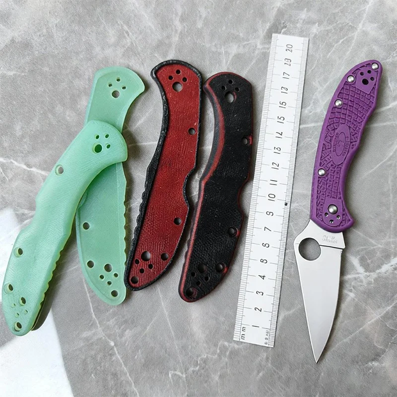 Jade Green Black-Red Colors G10 Material Knife Handle Scales for Spyderco C11 Delica4 C11FPGY FPGR FPPR FPBK FPBL FPOR FPPN FPBN