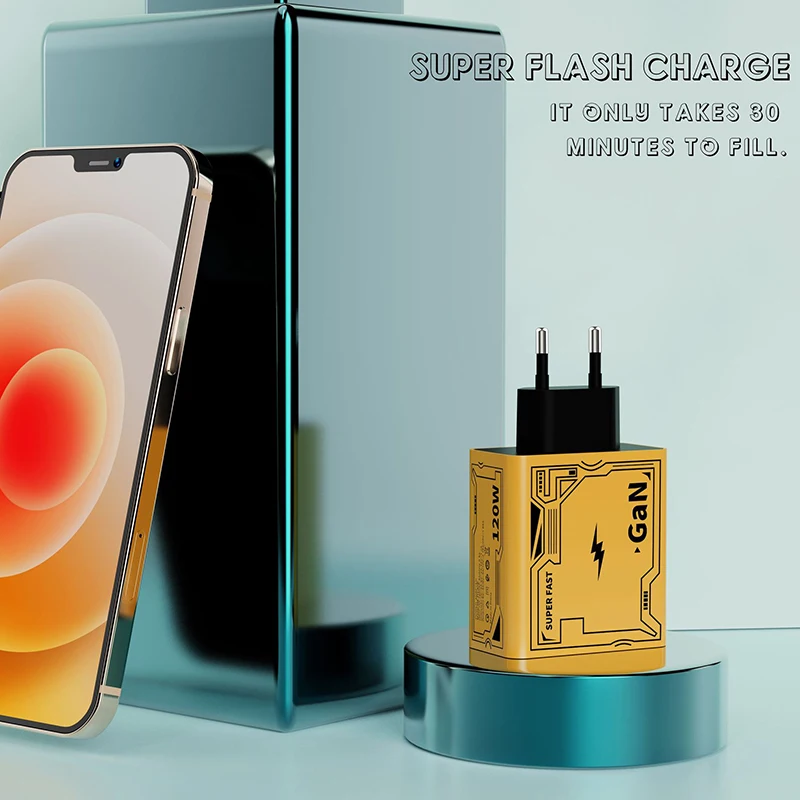 Luxmoc 120W Mecha Super Fast Charger PD QC3.0 Dual Fast Charge USB Type-C Multi-Functional EU UK US Fast Charger