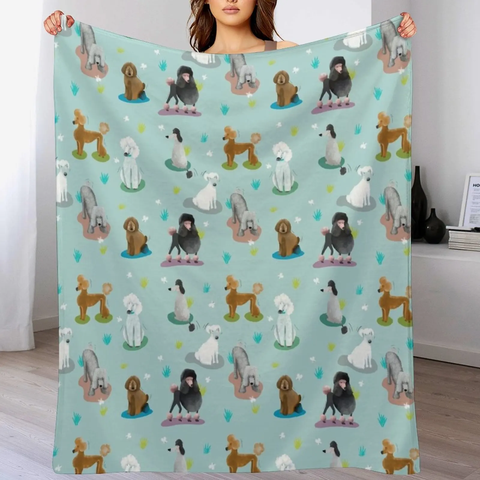 

Retro exit poodles Throw Blanket Modern Design Soft Blanket for Home Decor