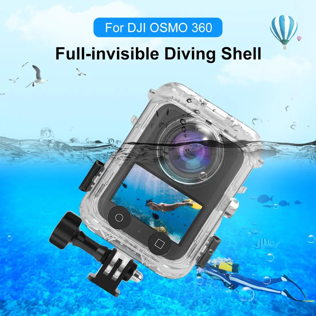 puluz-dji-osmo-360用-40m防水カメラケース-ダイビングハウジング-水中カバー