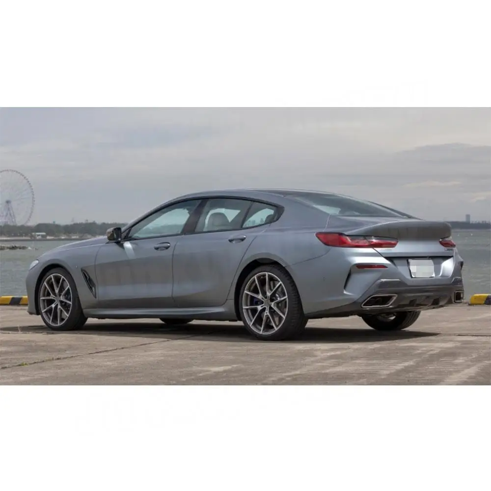 ألياف الكربون المصد الخلفي الناشر الشفاه لسيارات BMW 8 Series G16 M Sport 4 Door 2021 + OO-OO مع مصباح ليد الخلفية الخائن شفة ممتصة للصدمات
