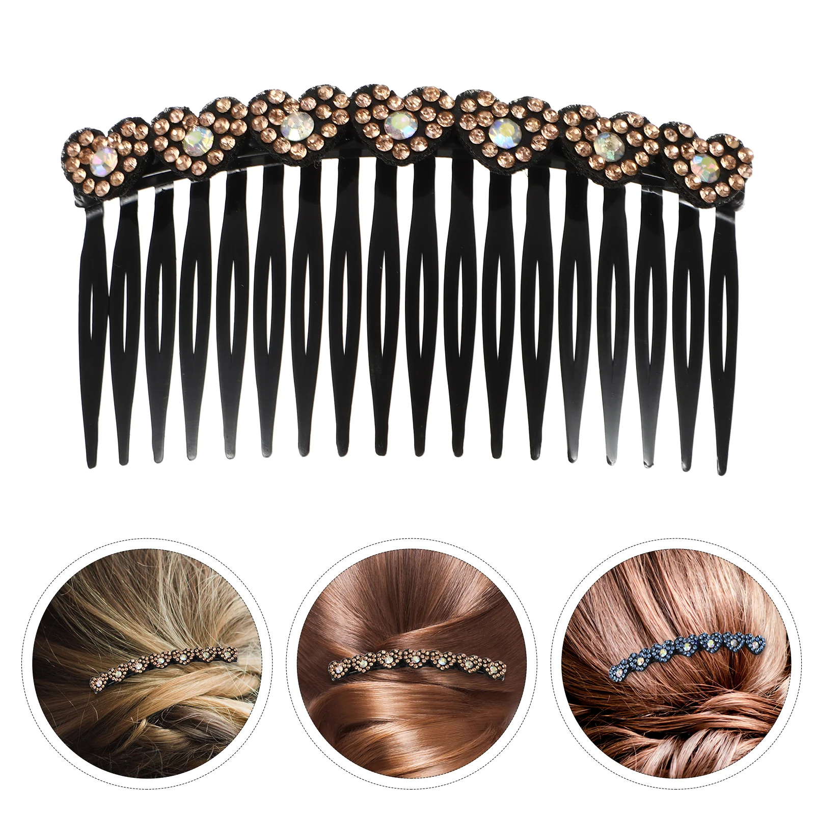 

2pcs Anti-slip Bang Clip Women Hair Combs Durable Plastic Straight Teeth Classic Design Side Comb Pin Girl Accessories