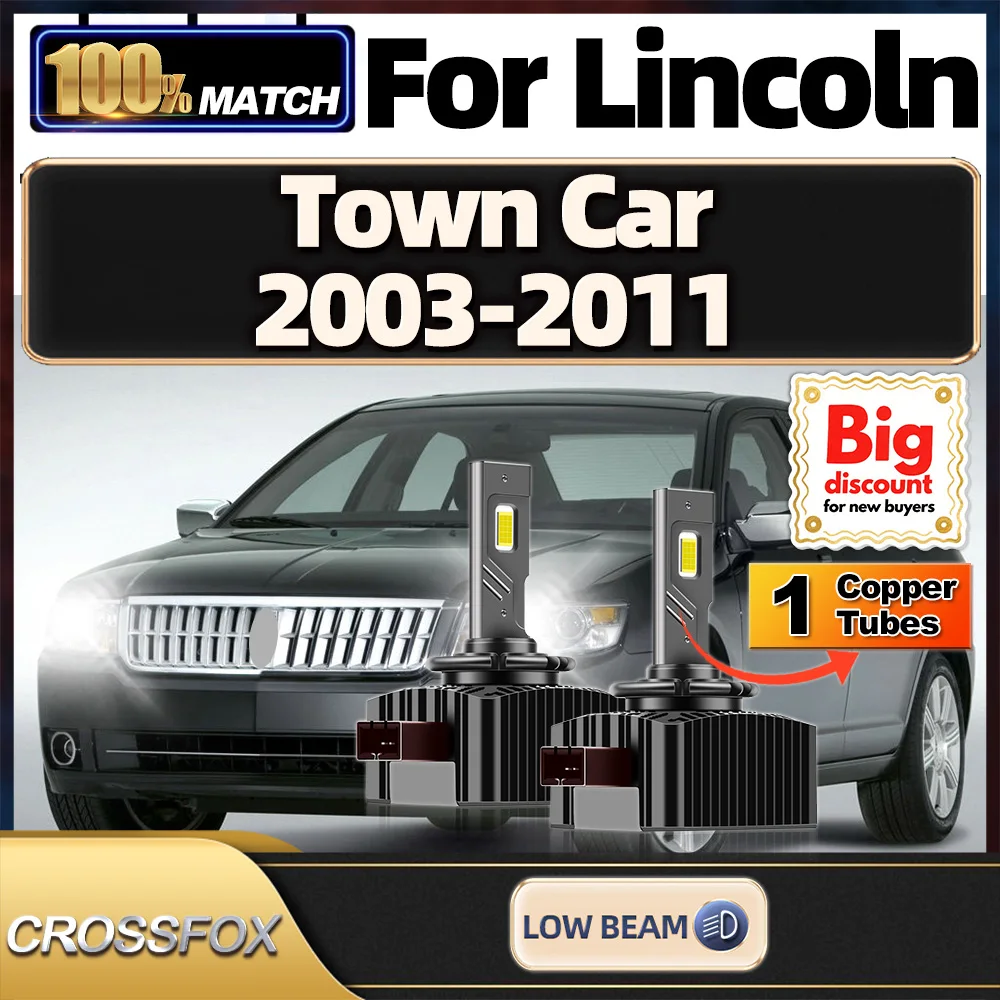 

CROSSFOX【For Lincoln Town Car 2003-2011】2X Canbus Car LED Xenon HID Headlight Bulbs Low Beam Turbo Upgrade Headlamp Ampoules