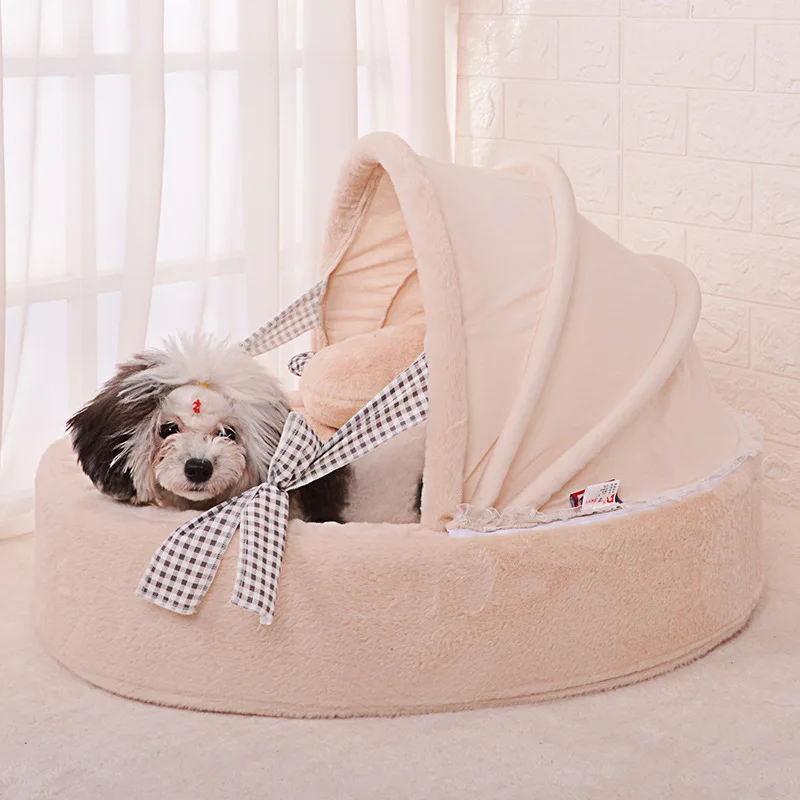 

Warm Cat Bed for Portable Pet Beds Sweet Kittens Basket Cushion Cat Pillow Mat Tent Puppy Nest Cave Cats House Goods Dog Bed