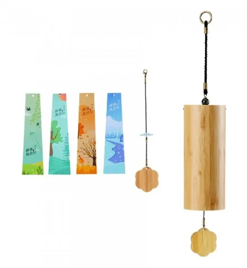 Wind Chimes Bamboo Chord Handmade Musical Wind Chime Outdoor Garden Patio Home Decor Meditation Bell Sound Healing Gifts