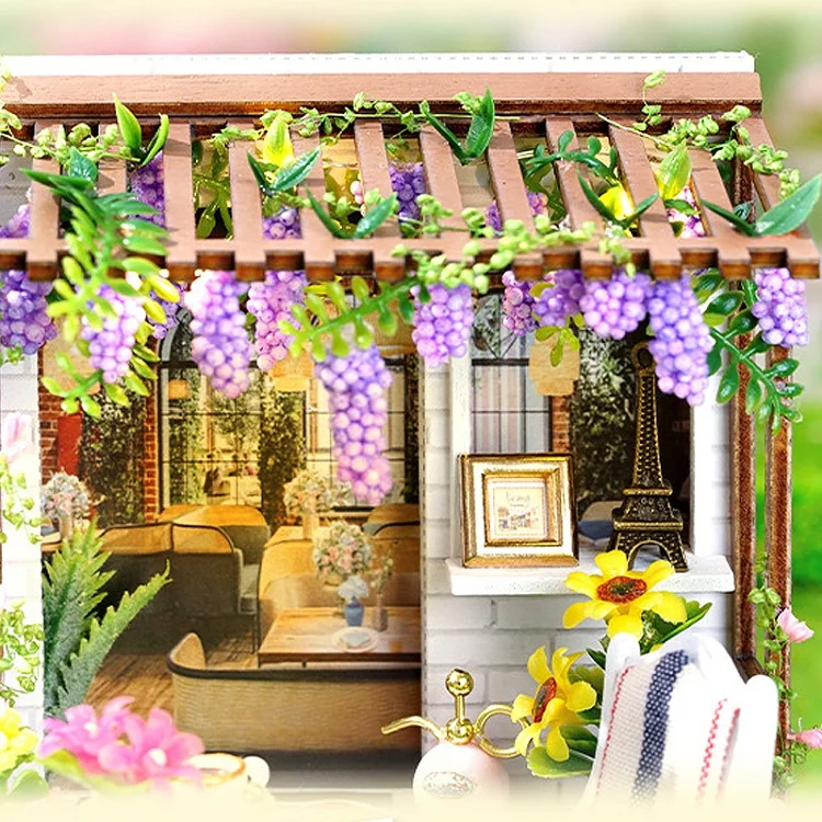 Mini Doll House DIY Small House Kit 3D Puzzle Assembly Model Building Room Bedroom Decoration With Dust Cover Wooden Craft Gifts