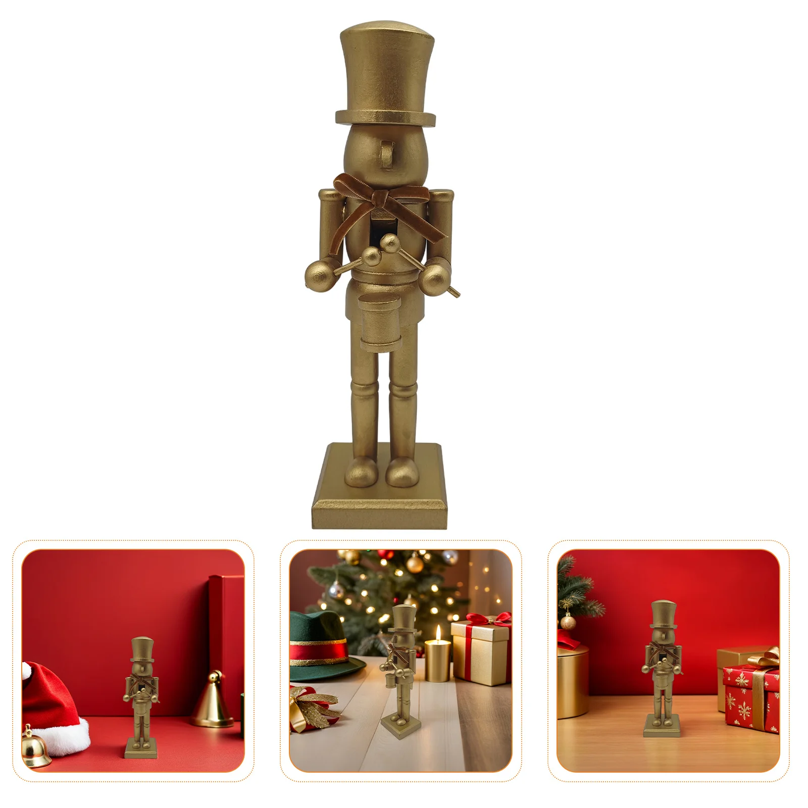 

Christmas Nutcracker Wooden Nutcracker With Bowknot Bowknot For Holiday Mantel Table Centerpiece Xmas Party Decor Ornament