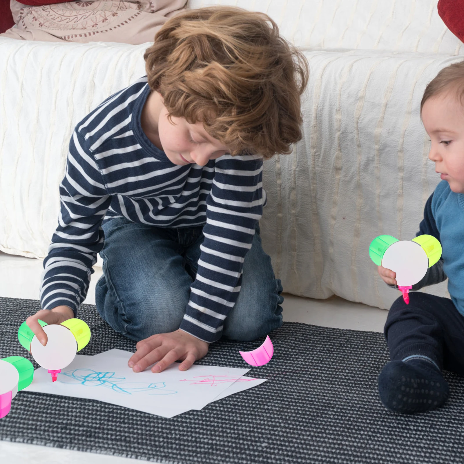 

5Pcs 3-in-1 Fluorescent Pens Petals Highlighters Portable Colored Pens School Office Supplies Journaling Petals Highlighters