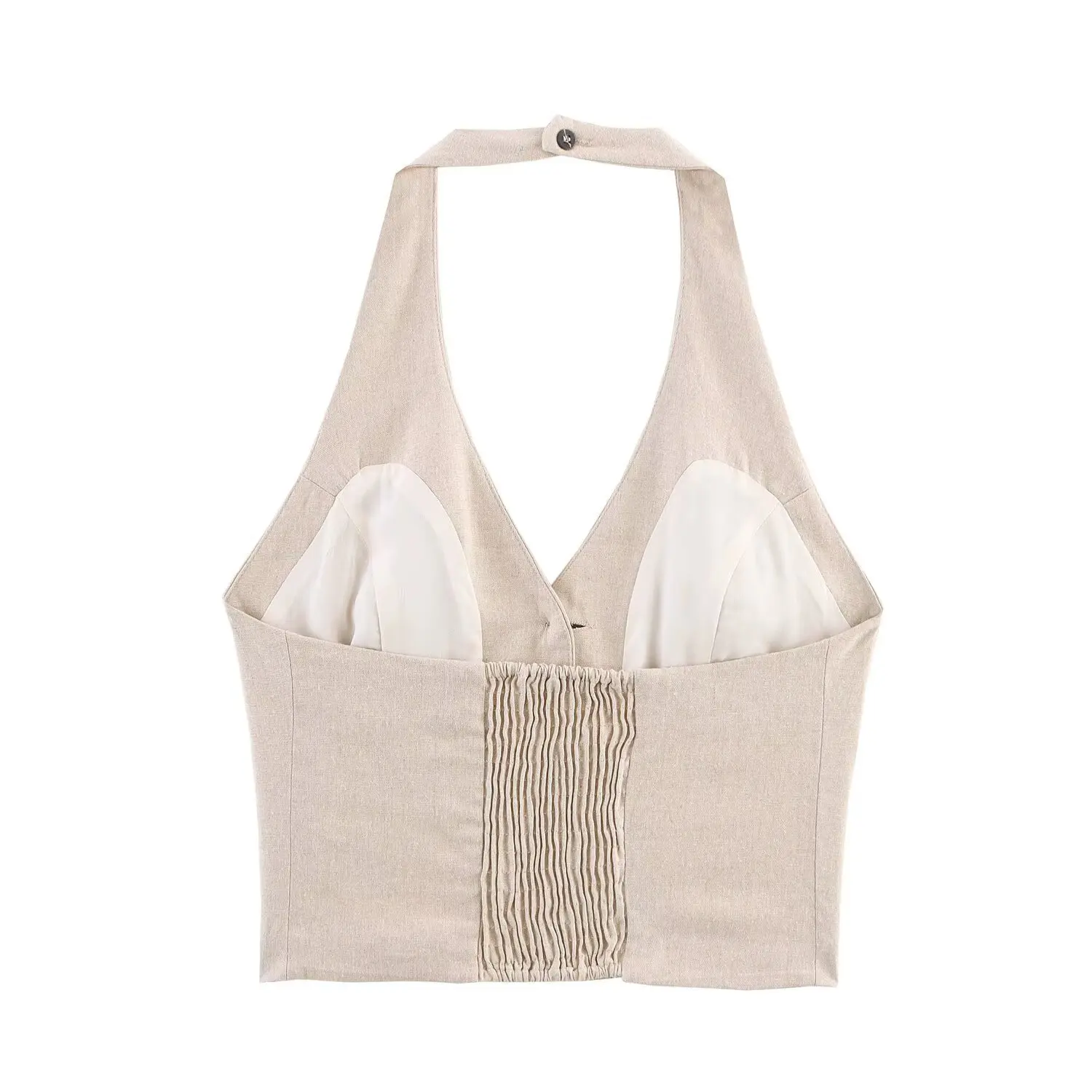 2025 Summer Women's Suit New Women's Clothing Temperament Vest with Bow Decoration Paired with Linen Temperament Mid Skirt