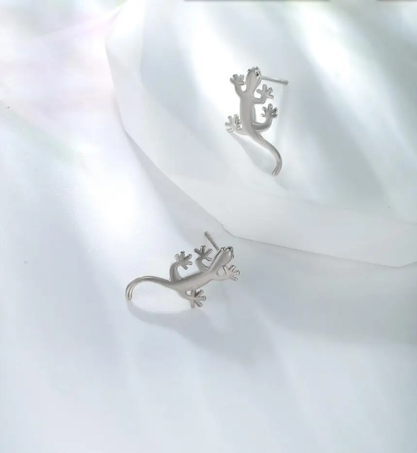 2PCS Lizard Stud Earrings Fashion Gecko Cocktail Earrings Women Wedding Jewelry F1865