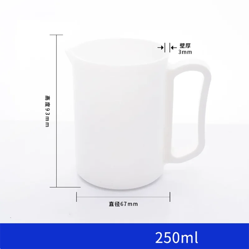 PTFE beaker with handle, acid and alkali resistant, high temperature resistant 250ml 500ml 1000ml 2000ml 5000ml