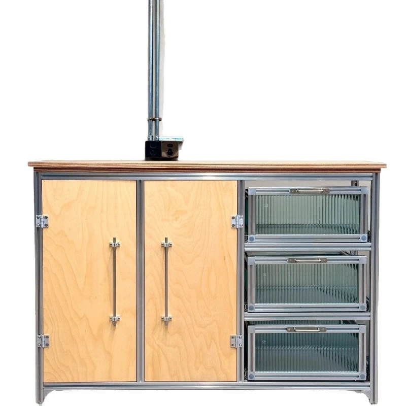 

Modern Ocean Panel Acrylic Aluminum Profile Drawer Cabinet Side Cabinet