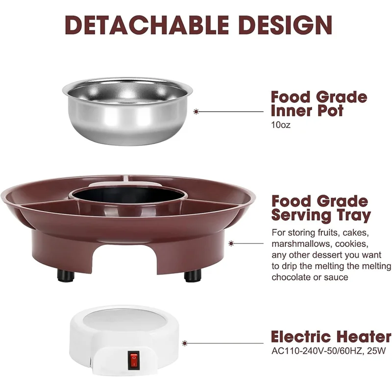 【Prijs-Drop!】10Oz Elektrische Chocolade Smeltkroes MINI Leuke Fondue Fontein Warmer Machine Voor Melk Chocolade Kaas Boter