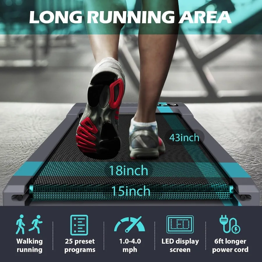10 وسادات مشي مائلة مع شريط مقبض للاستخدام المنزلي والمكتب، جهاز سير قابل للطي مع تحكم صوتي تحت جهاز المشي المكتبي لـ C #4