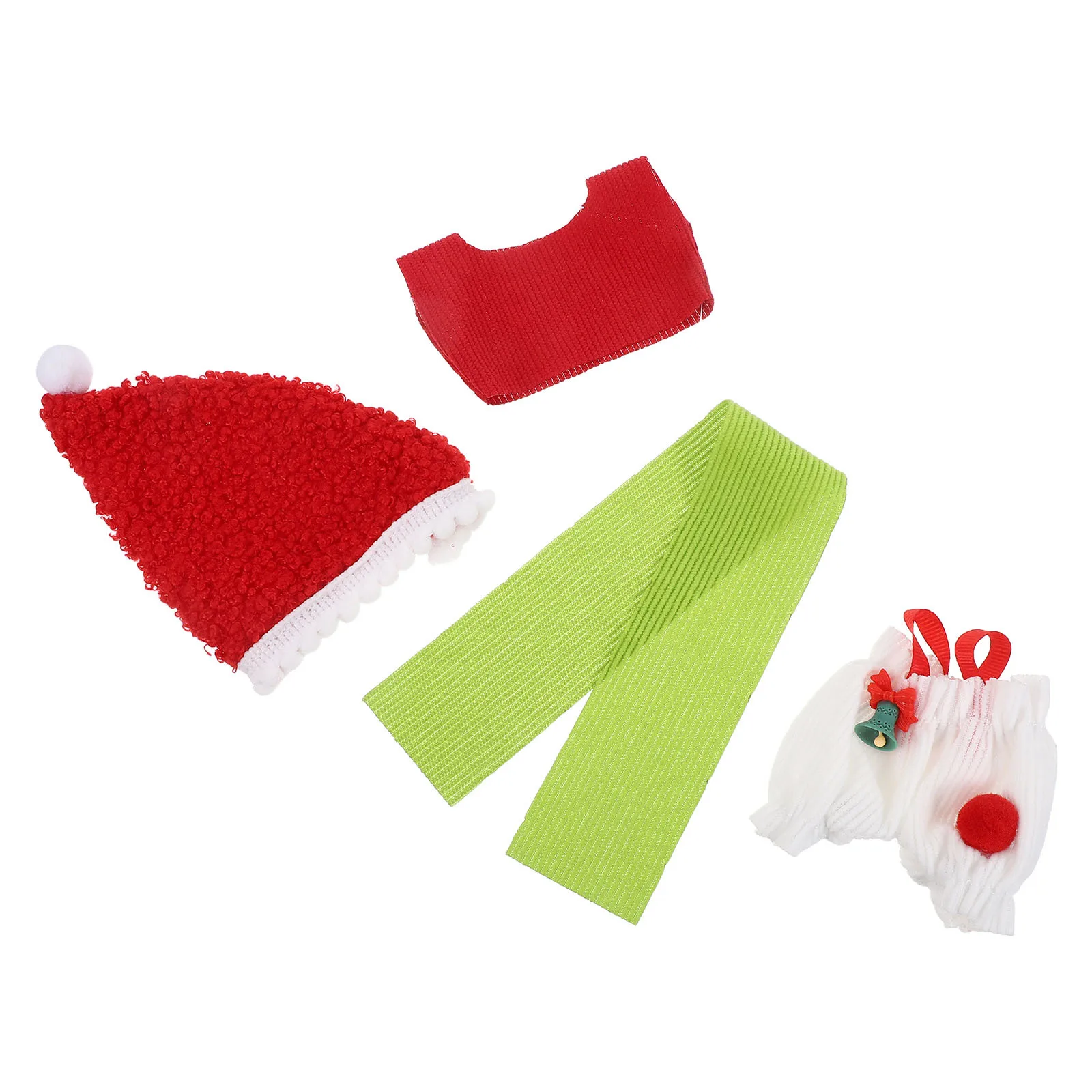 

1 комплект: Новогодний вязаный костюм Санты для Labubu 1, 2, 3 – праздничный наряд, зимний костюм, аксессуар