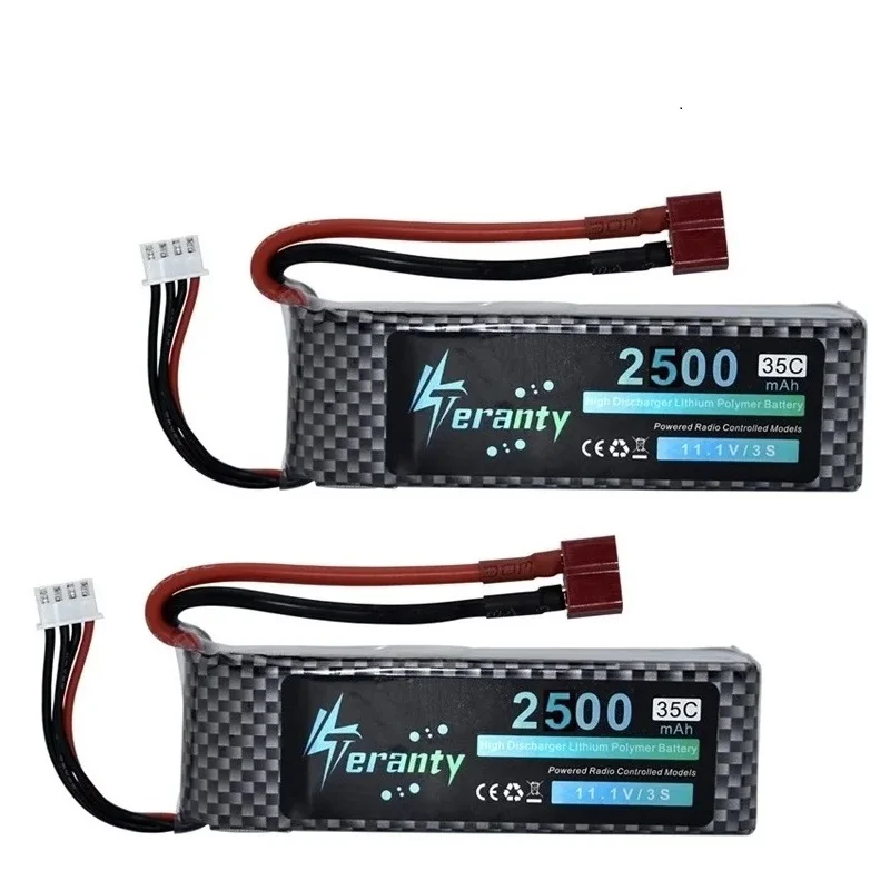 Batería LiPo 3S para cuadricóptero teledirigido, 11,1 v, 2500mAh, 35C, 11,1 v, recargable, para coche, robot, barco, juguete, 10 piezas