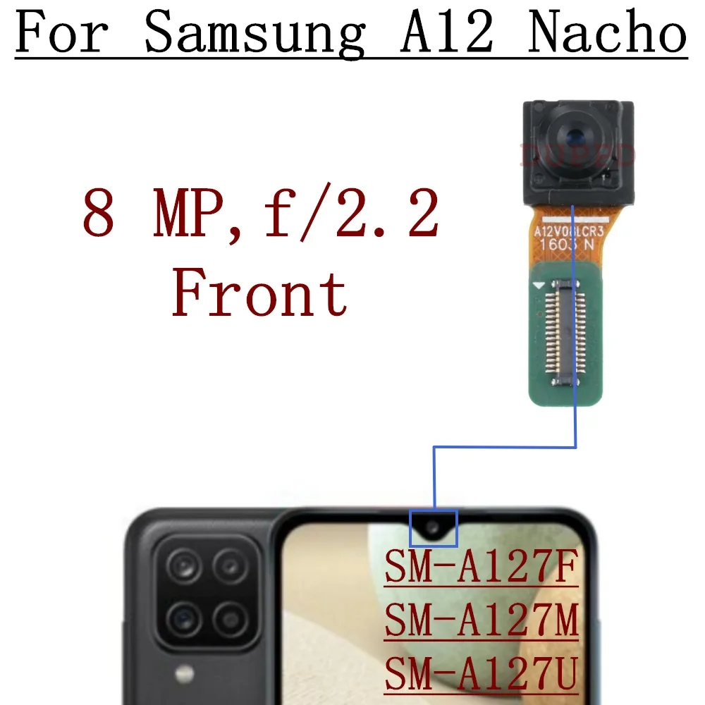 Front Rear Camera For Samsung Galaxy A12 Nacho A127 A127F A127U Back Wide Macro Depth Main Camera Module Flex Cable