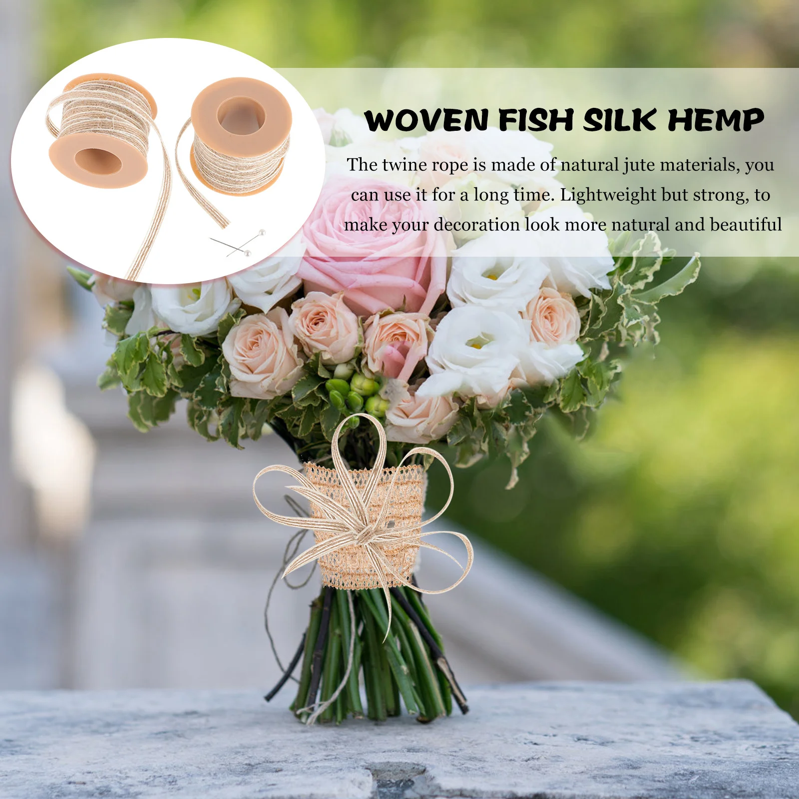 

2 Rolls Gift Packing Jute Twine Natural Thick Jute Cord DIY Craft Twine Ribbons for Decoration DIY Rope Ribbons