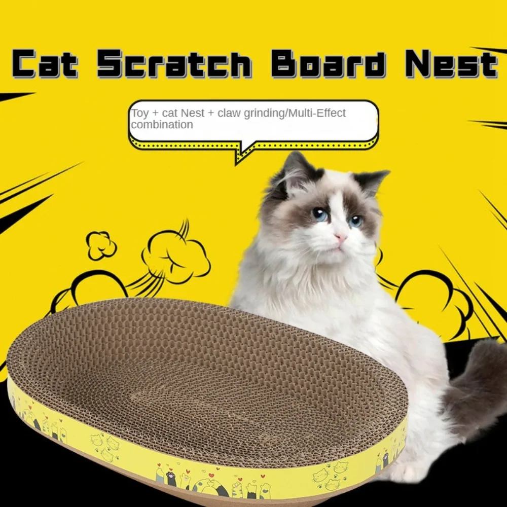 

Cat Scratching Board Claw Grinding Toy Oval Corrugated Carton Wear-resistant Scraper for Cats Accessories Scratcher Post Things