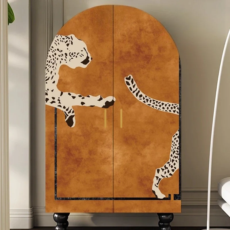 Solid wood wardrobe, bedroom storage locker, living room floor cabinet small apartment