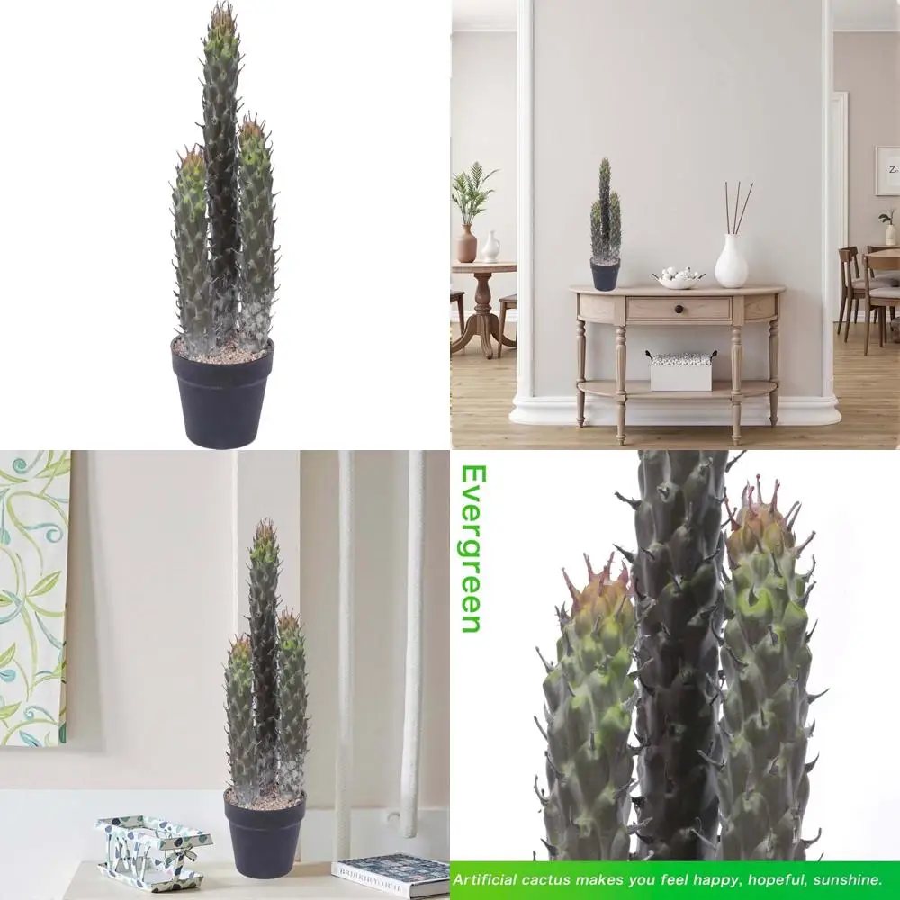 

22 Inch Tall Faux Cactus for Home, Garden, Store, and Office Floor Decorations - Lifelike Artificial Plant