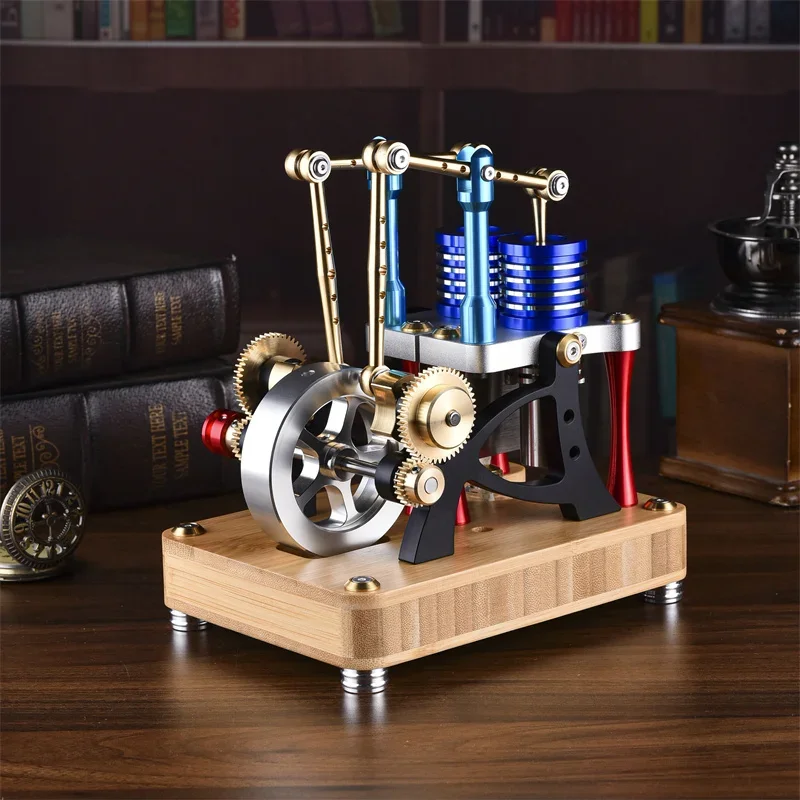 

A Type Twin Cylinder Twin Piston Stirling Engine Alpha Balance Physics Experiment Model Toy For Men Adults