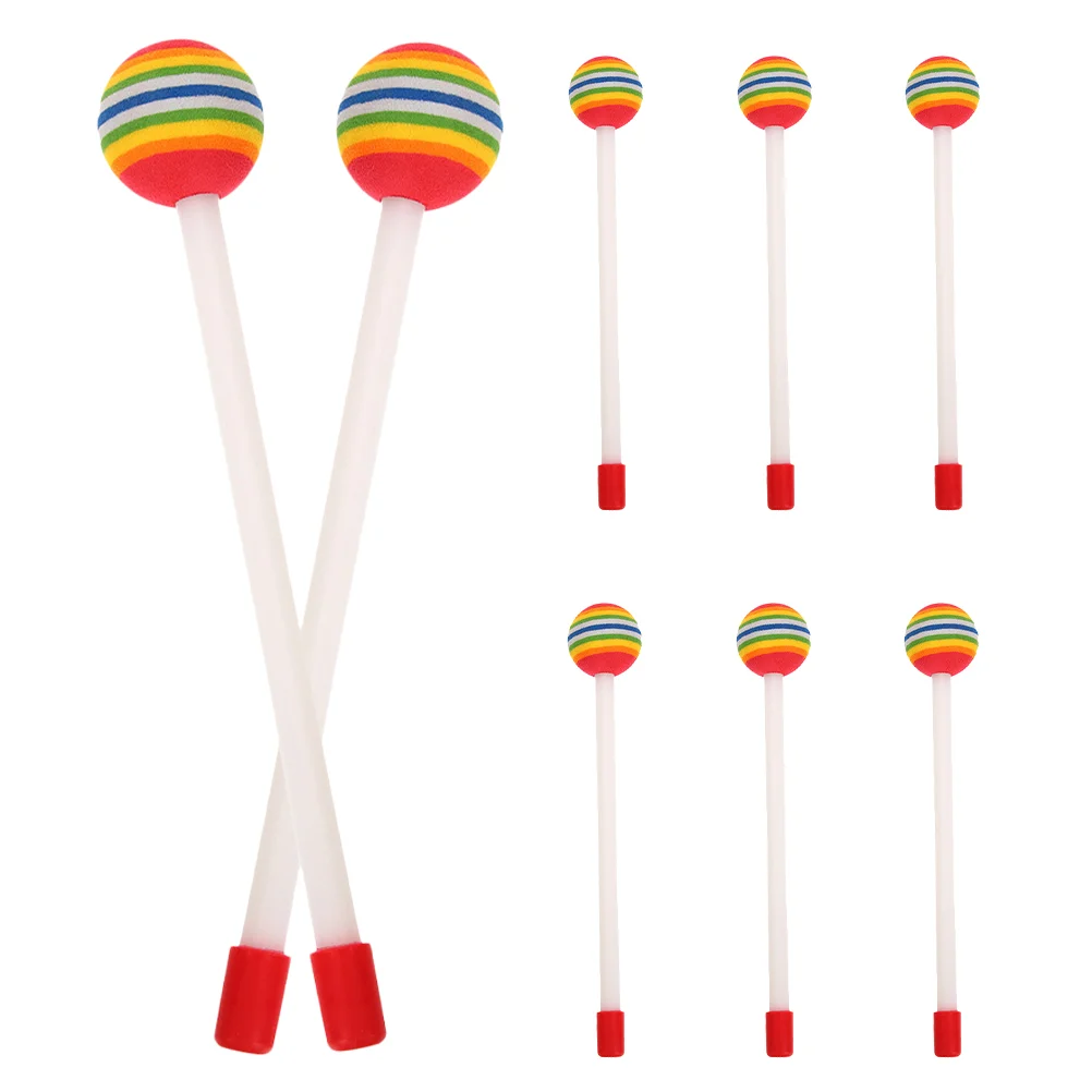 

8 Pcs Rainbow Drum Sticks Musical Drumstick Practice Instrument Percussion Accessories Drumsticks Plastic Mallet Accessory