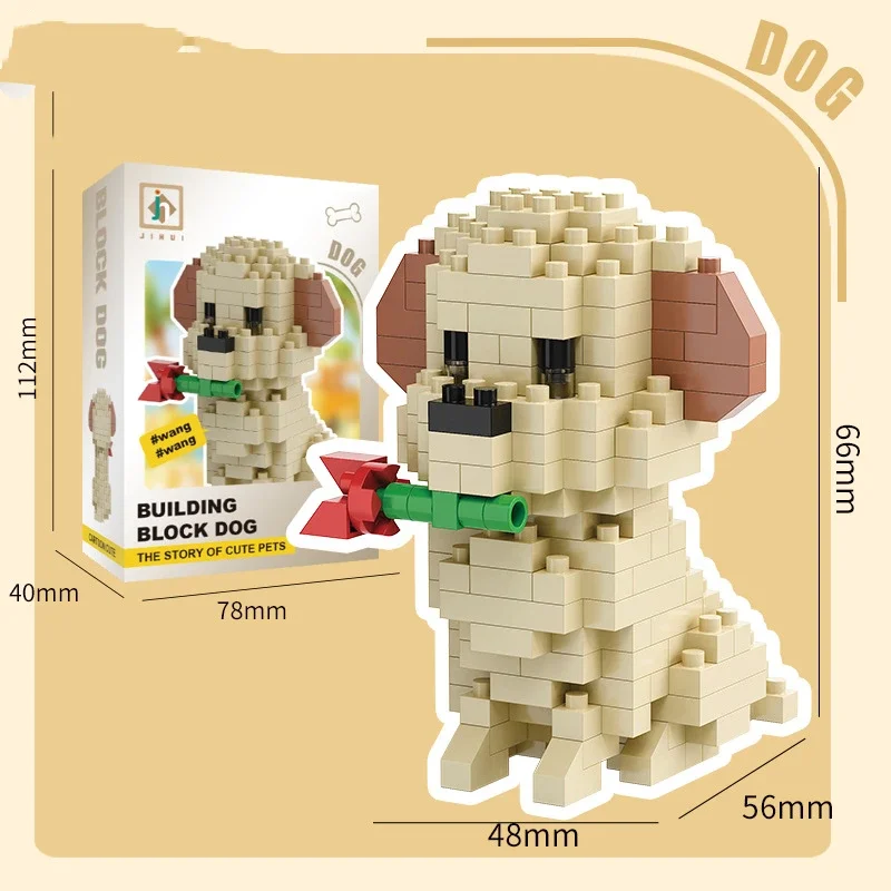 مكعبات بناء رائعة على شكل قطة هاسكي تيدي - لعبة تعليمية STEM للأطفال، نموذج تجميع إبداعي، لغز جسيمات صغيرة #4