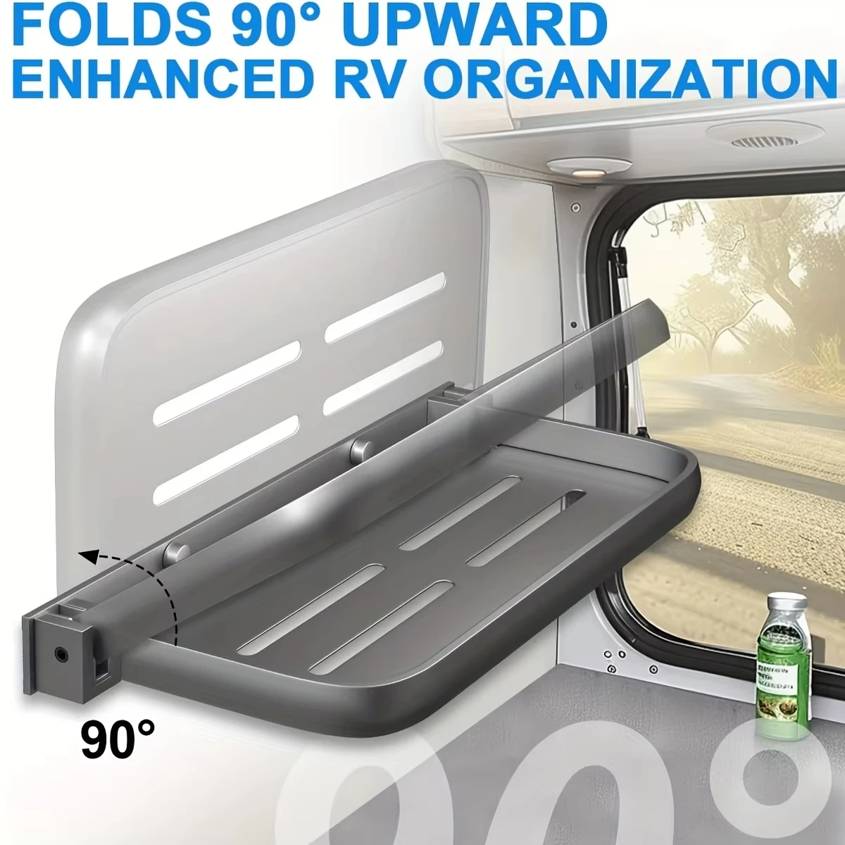 RV Drop-down Aluminum Foldable Shelves Are Used For Wall Storage In RVs And Campers And For Saving Space In RVs.