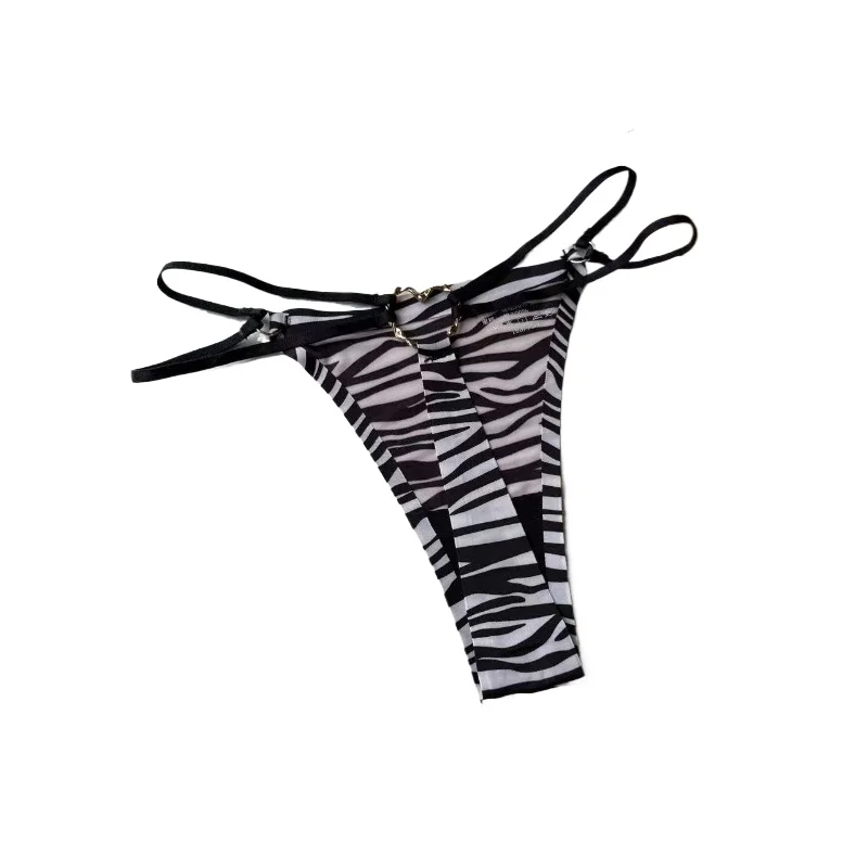 Low-rise Panties Sexy Pure Desire Women's Ice Silk Hollowed-out Girl Breathable Briefs 4 PCS Popular Women's Leopard Print Pants