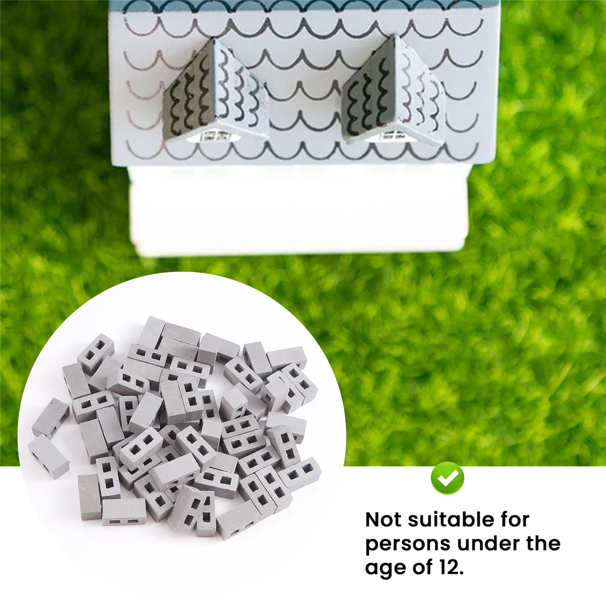 

MSOR 60 упаковок, конструкторы, масштаб 1/12, мини-кирпичи, бетонные миниатюрные кирпичи, крошечные ландшафтные аксессуары для кукольного домика