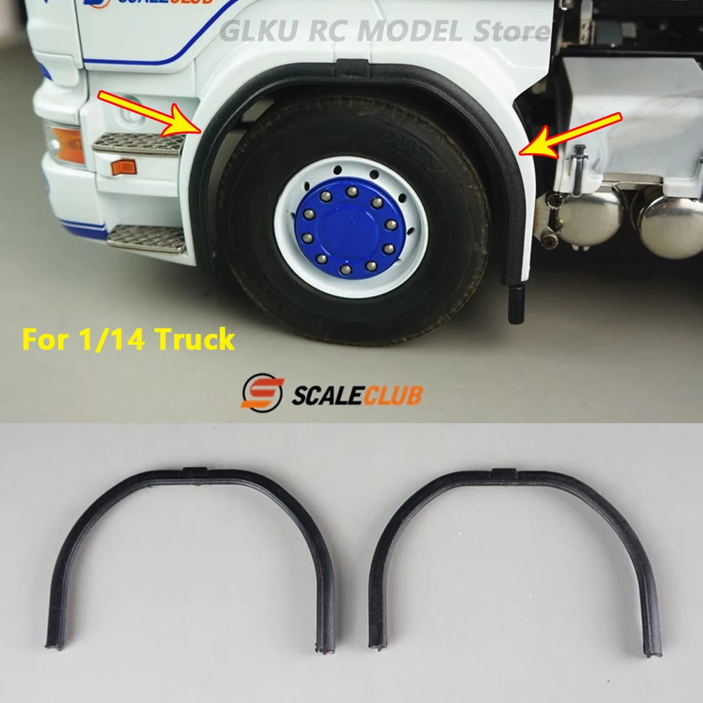 2PCS SCALECLUB LM-SC-1 Fender Wheel Eyebrow Trim Upgrade Parts For Tamiya 1/14 RC Traction Truck Mud Head Truck Model