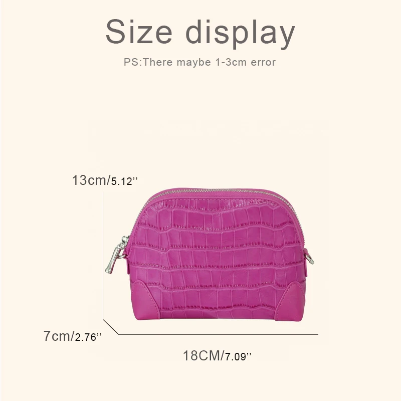 Customize Initials Leather Crocodile Pattern Shell Makeup Bag For Women Luxury Designer Purse 2026 New In Cowhide Chain Shoulder