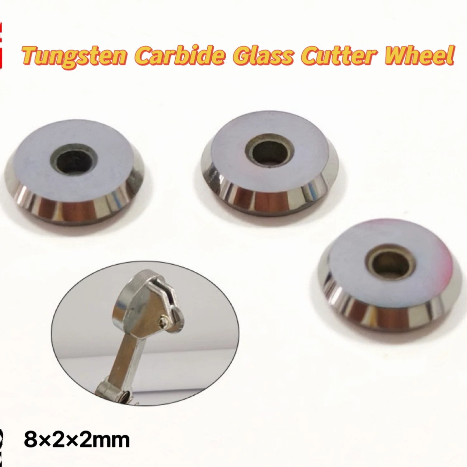 Tungsten Carbide Glass Cutter Wheel 8x2x2mm Hard Alloy Glass Cutting Disc Replacement Blade for Glass Cutting Tool