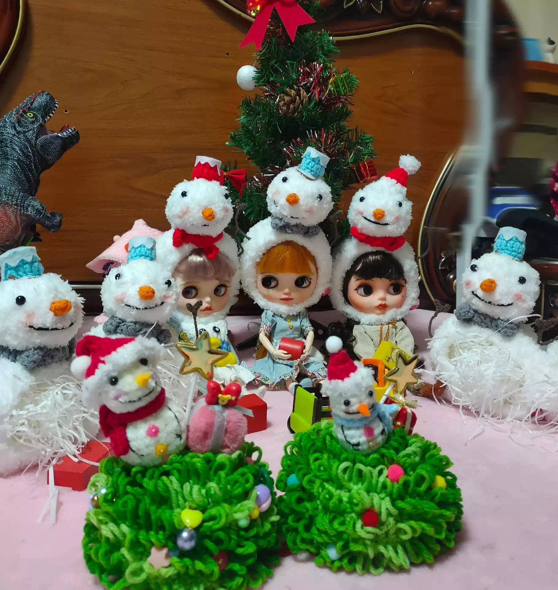 

Dula Handmade Snowman Christmas hat yarn Knitted Headband Blythe ob24 ob22 ob11 Azone Licca ICY JerryB 1/6 Bjd Doll Accessories