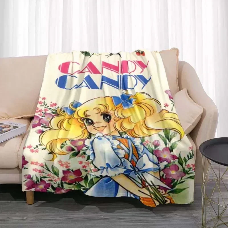 Candy Candy Anime Blanket Kawaii Japanese Anime Flannel Super Soft Warm Blanket Suitable for Home Four Seasons Bedroom Blanket